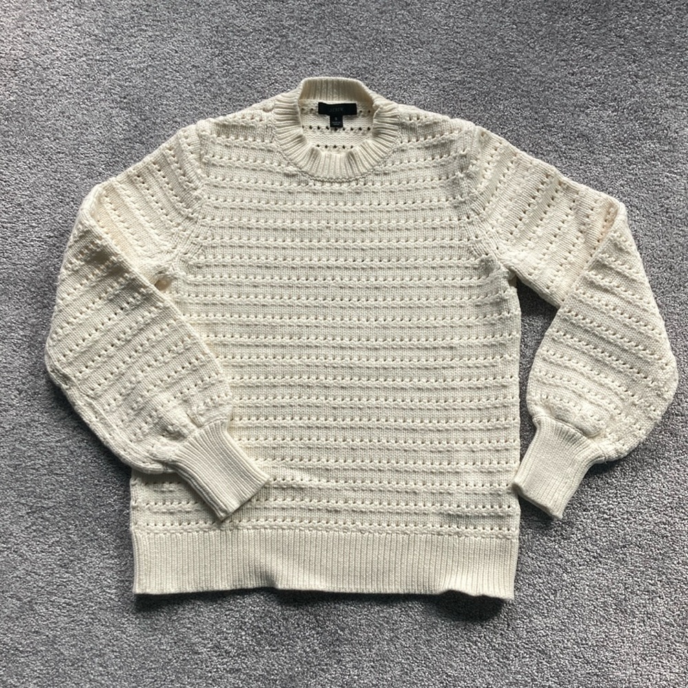 Cotton Blend Chunky Knit Fisherman Sweater